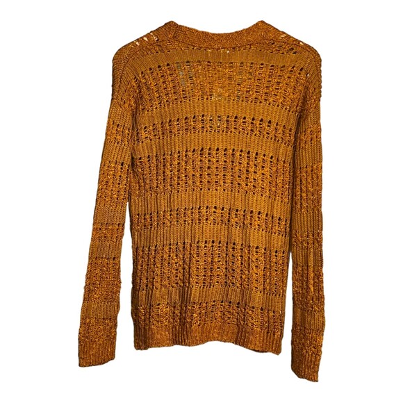 Mudd Knit Cardigan Sweater Cardi Knit Button Down Mustard Ginger Size Small - Picture 4 of 9